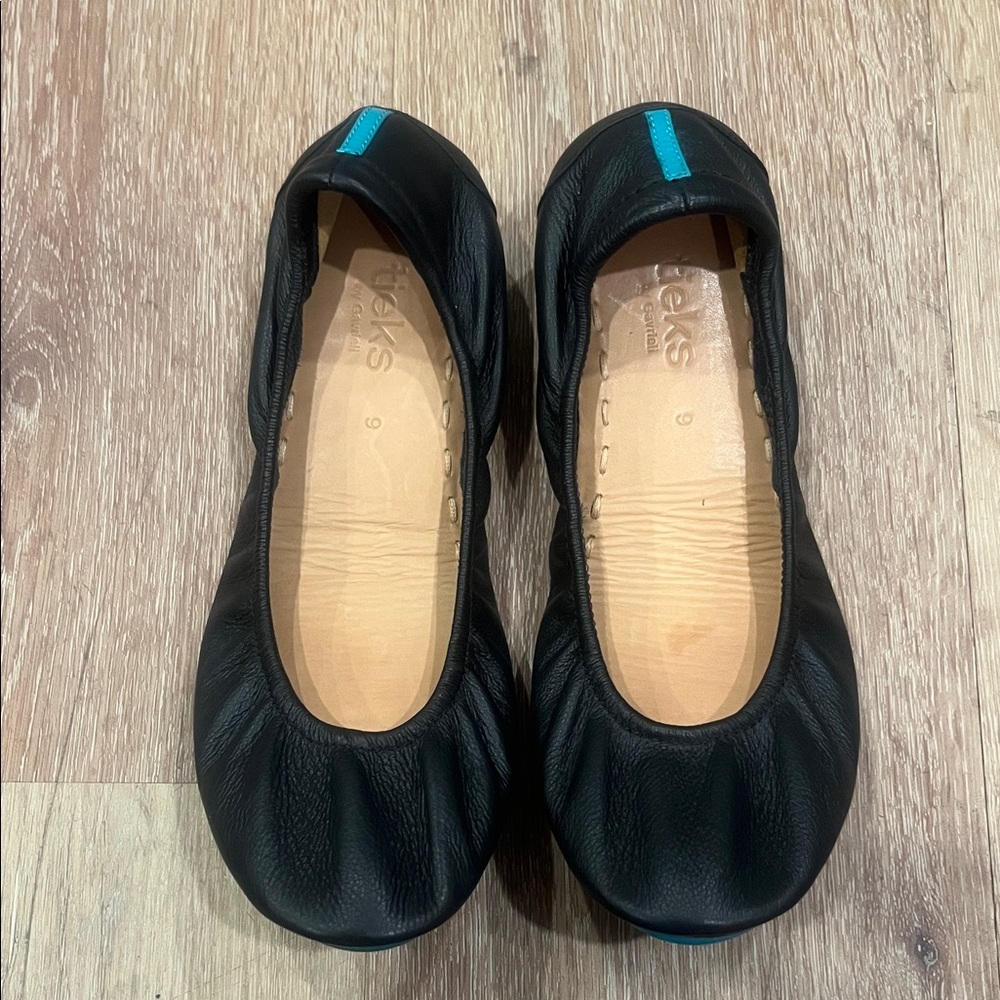 Tieks Black Leather Flats